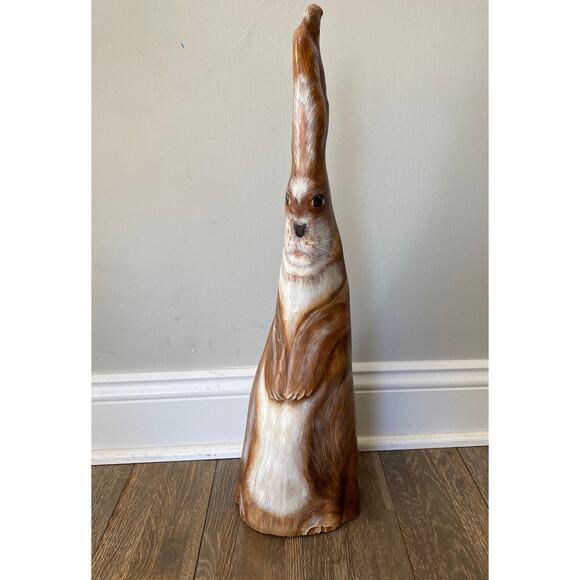 Handpainted 2ft Wooden Rabbit Statue - Picture 2 of 8
